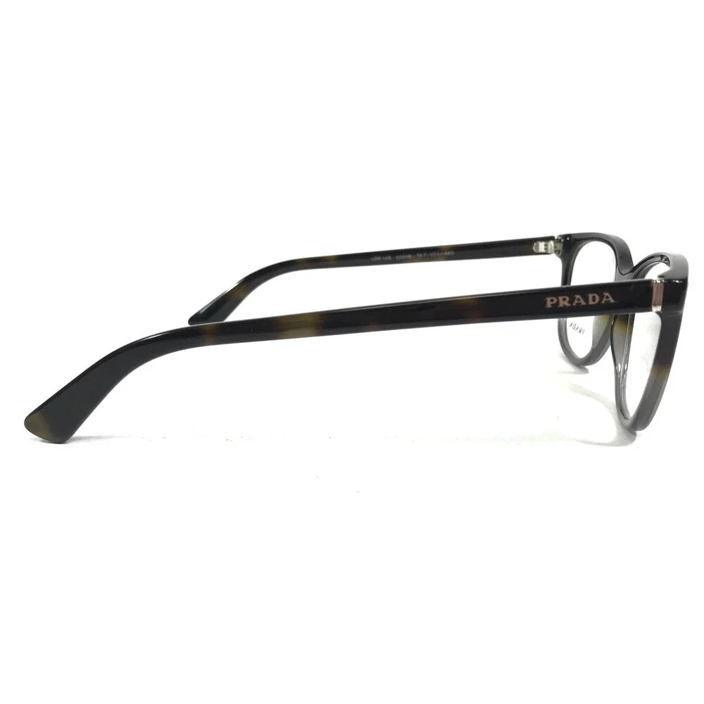 Prada Eyeglasses Frames VPR 14R TKT-1O1 Brown Gray Round Cat Eye 52-16-140
